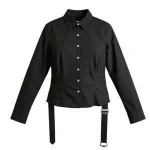 Armani Exchange women’s Black Button-Down Shirt with Belt Detail size L